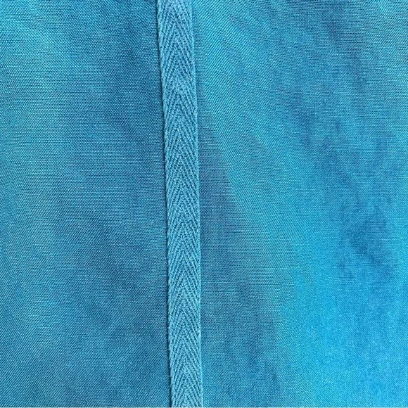 Mais Il Est Ou Le Soleil Linen Skirt Size 38 / 8 / Medium Teal Blue Faux Wrap - Picture 5 of 11